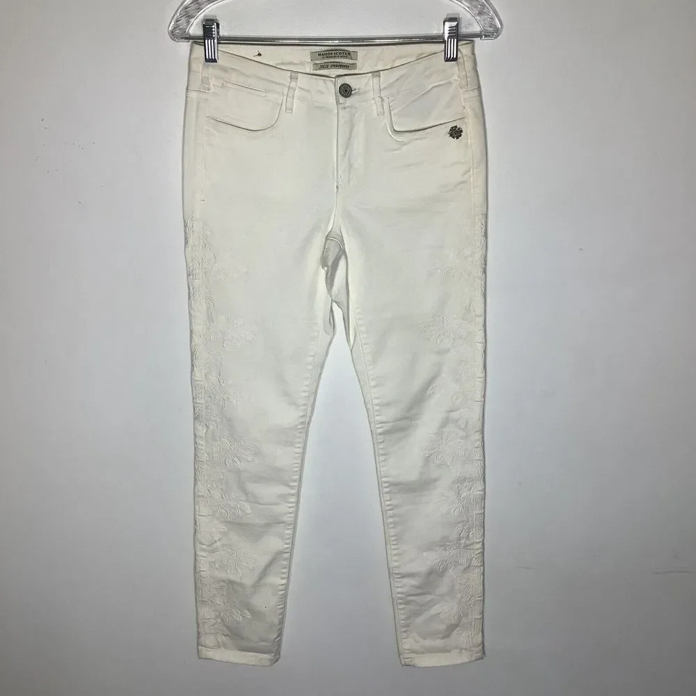 Maison Scotch Jolie Vagabonde Embroidered Jeans Size 27 x 30‎ (Actual 28 x 28)